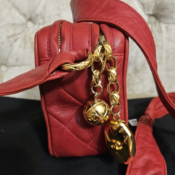 (SOLD)Rare Authentic Vintage Chanel red camera bag with charms. - Picture 16 of 16